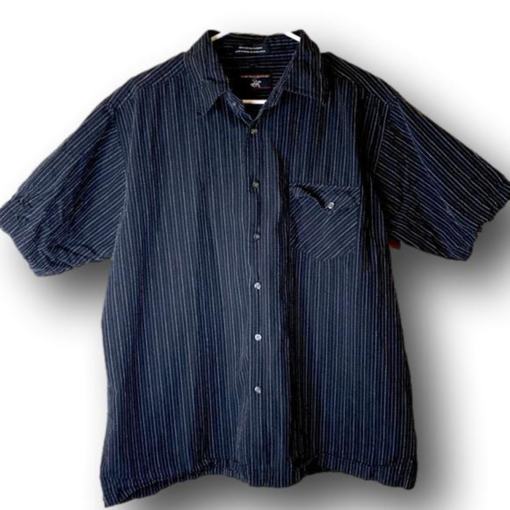 Beverly Hills Polo Club Button-Up Shirt Men's XL Black/white size xl